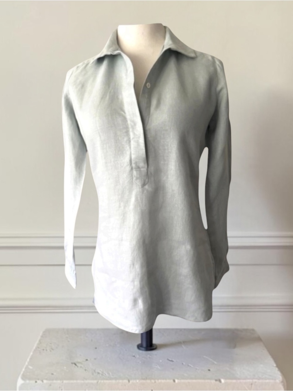 ANN MASHBURN LINEN POPOVER TOP Size XS